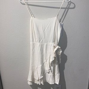 Altard state white ruffle tie dress medium